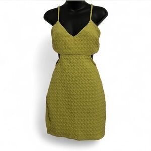 Blue Blush Yellow Green Cutout Dress